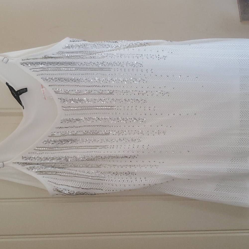 White beaded tank